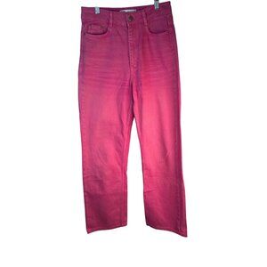 ZARA Small High-Waist Pink Wide Leg Jeans